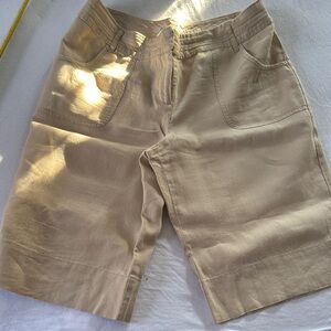 Beige Casual Shorts